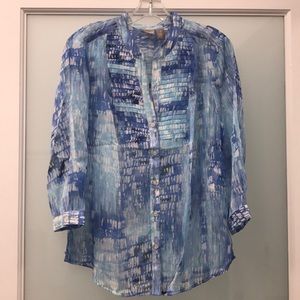 Polyester Chiffon Button Down Shirt